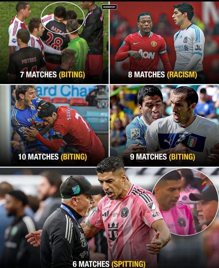 开云电子-苏亚雷斯职业生涯遭禁赛68场，超越因伤缺阵54场的纪录